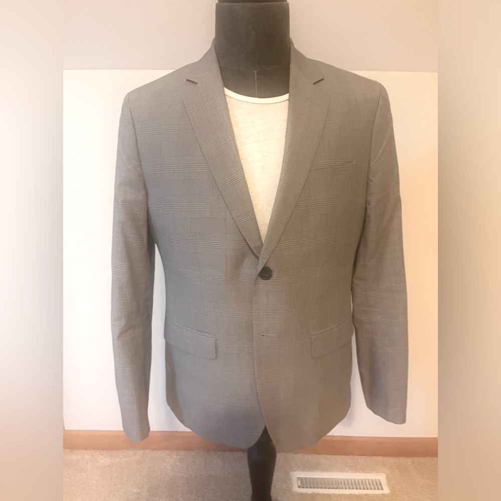 Banana Republic Blazer 40S Light Gray Plaid